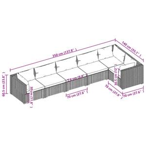 Garten-Lounge-Set (6-teilig) 3013632-19 Braun - Creme - Weiß