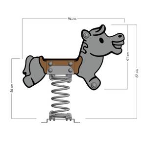 Federwippe Jolley inkl. Platte Braun - Holzwerkstoff - 94 x 87 x 40 cm