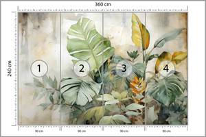 Papier Peint FEUILLES Plantes Aquarelle 360 x 240 x 240 cm