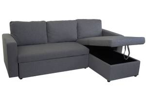 Schlafsofa D92 Grau - Textil - 220 x 83 x 152 cm