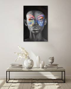 Bild handgemalt Butterfly Transformation Massivholz - Textil - 60 x 90 x 4 cm