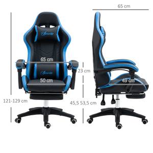 Gaming Stuhl Bürostuhl 921-618V01BK Blau - Textil - 65 x 129 x 65 cm