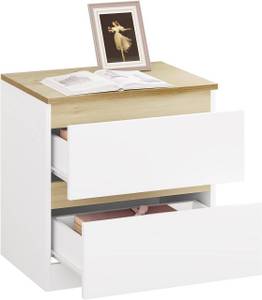 Nachttisch Dmytro Braun - Weiß - Holzwerkstoff - 40 x 41 x 30 cm