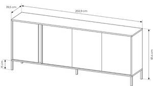 Sideboard DASTI Beige - Holzwerkstoff - 203 x 82 x 40 cm