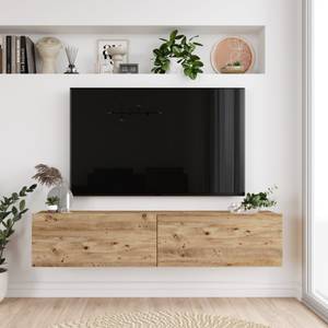 Meuble TV Lapinlahti Imitation chêne rustique - Largeur : 140 cm