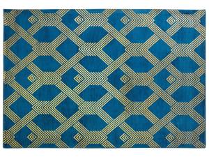 Teppich VEKSE Blau - Dunkelblau - Gold - 230 x 160 x 160 cm