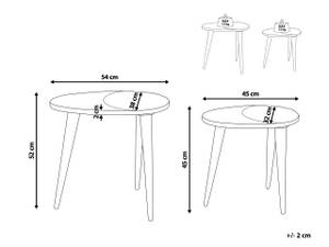 Beistelltisch KHETUA 2-tlg Braun - Gold - Massivholz - 54 x 52 x 54 cm