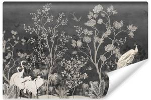 Papier Peint FLEURS Feuilles Oiseaux 180 x 120 x 120 cm