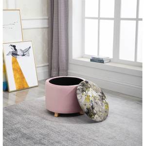 Hocker BONITO Pink - Textil - 50 x 40 x 50 cm