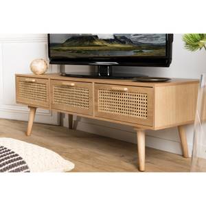 Meuble TV en pin couleur naturelle Beige - En partie en bois massif - 40 x 40 x 120 cm