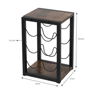 Weinregal für 6 Flaschen Braun - Metall - 21 x 38 x 24 cm