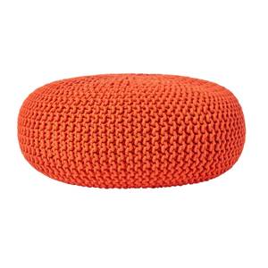 Großer Strickpouf 100% Baumwolle Orange