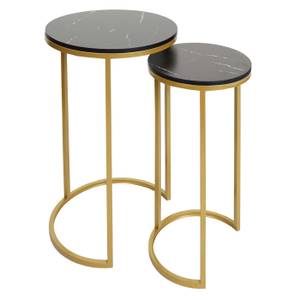 Lot de 2 tables d'appoint K46 Noir - Doré