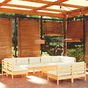 Salon de jardin Blanc - Bois massif - 64 x 29 x 64 cm