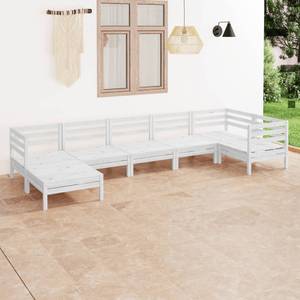 Garten-Lounge-Set Weiß - Massivholz - Holzart/Dekor - 64 x 29 x 64 cm