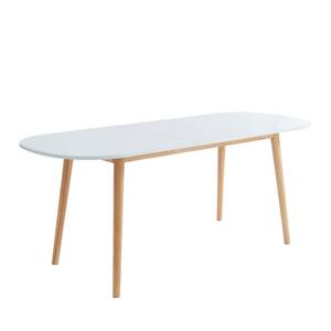 Table à manger Gurra Blanc - En partie en bois massif - 160 x 75 x 80 cm