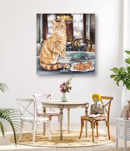 Leinwandbilder Braun Katze Tiere 50 x 50 cm