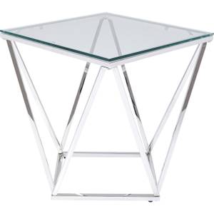 Beistelltisch Cristallo Silber - Metall - 50 x 55 x 50 cm