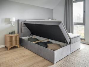 Box Spring Lit Rumbio Gris - Largeur : 180 cm