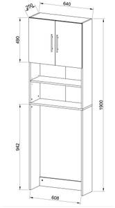 Armoire pour machine à laver Jutas Noir - Blanc