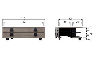 Couchtisch Derby Grau - Massivholz - Holzart/Dekor - 110 x 35 x 62 cm