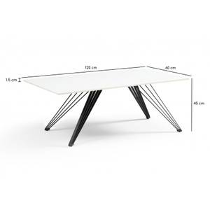 Table basse 120x60cm céramique OREGON 01 Blanc - Céramique - 120 x 45 x 60 cm