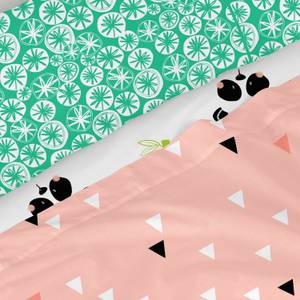 Panda garden Bettlaken-set Pink - Textil - 1 x 160 x 270 cm