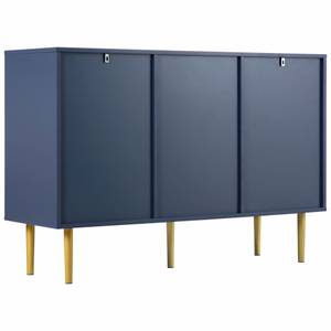 Sideboard OzeanⅢ Blau - Holzwerkstoff - Metall - Massivholz - 40 x 82 x 120 cm