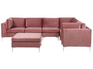 Canapé avec pouf EVJA Rose foncé - 300 x 235 cm