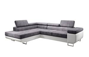 Ecksofa Zante Form-L Graphit - Weiß