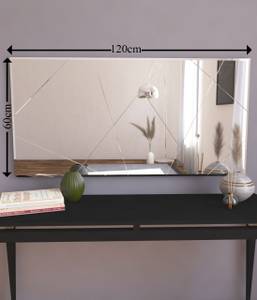 Spiegel Eilish Asymmetrisch 120x60cm Silber - Glas - 120 x 60 x 2 cm