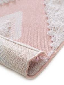Waschbarer Baumwollteppich Pink - Weiß - Naturfaser - 230 x 1 x 320 cm