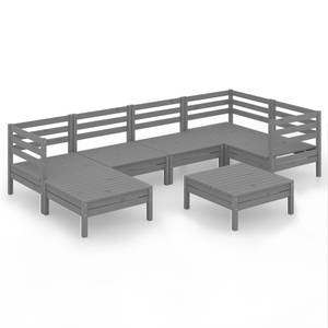 Garten-Lounge-Set Grau - Massivholz - Holzart/Dekor - 64 x 29 x 64 cm