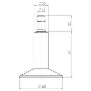 Stuhlgleiter 5x STAND 11mm/65mm Schwarz - Metall - 6 x 7 x 6 cm