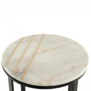 Table basse ELE Blanc - Pierre - 44 x 1 x 44 cm