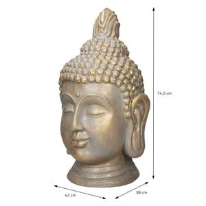 Buddha Kopf Figur 42x38x745 cm bronze 38 x 75 x 42 cm