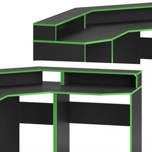 Bureau ordinateur Kron noir/vert set 1 Noir - Vert - Bois manufacturé - 90 x 87 x 90 cm