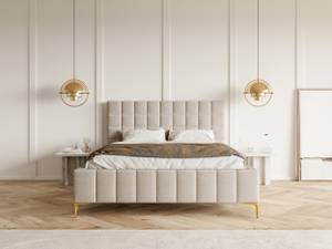 Bett mit Polsterrahmen SZEJLO Taupe - Breite: 200 cm