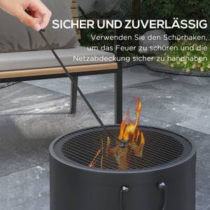 Feuerschale Grau - Metall - 38 x 27 x 38 cm