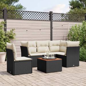 Gartensitzgruppe K6331(6-tlg) Schwarz - Massivholz - 69 x 62 x 62 cm