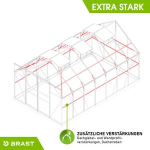 Aluminium-Gewächshaus Grau Anthrazit - 250 x 235 x 430 cm