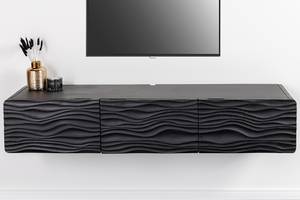 Sideboard WAVE Schwarz - Massivholz - Holzart/Dekor - 160 x 30 x 38 cm