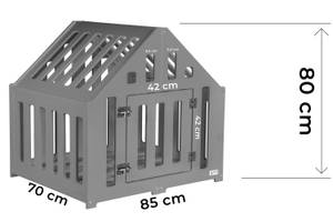 Hundehütte PETHOUSE Graphit - 85 x 80 x 70 cm