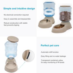 Futter-/Wasserspender Set Fin (3-tlg.) Grau - Kunststoff - 18 x 30 x 32 cm