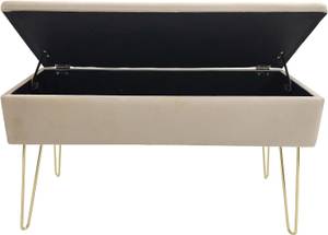 Sitzbank SCARLETT EW-ST-0427C Weiß - Holzwerkstoff - Metall - Textil - 30 x 42 x 75 cm