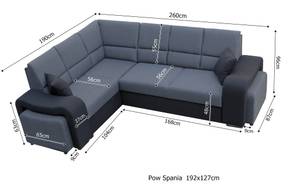 Ecksofa WAKI Blau - Ecke davorstehend links