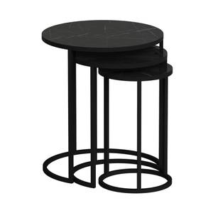 Set de 3 tables d'appoint Frederiksværk Noir - Métal - 50 x 58 x 50 cm