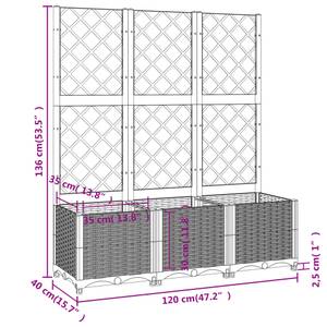 Garten-Pflanzgefäß 3012791-1 Schwarz - 40 x 136 x 120 cm