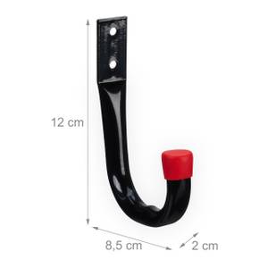 Crochets muraux en lot de 6 Noir - Rouge - Métal - Matière plastique - 2 x 12 x 9 cm