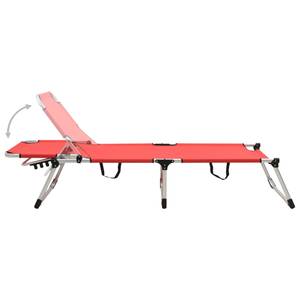 Chaise longue pliable seniors 3002593 Rouge - Métal - 210 x 40 x 70 cm